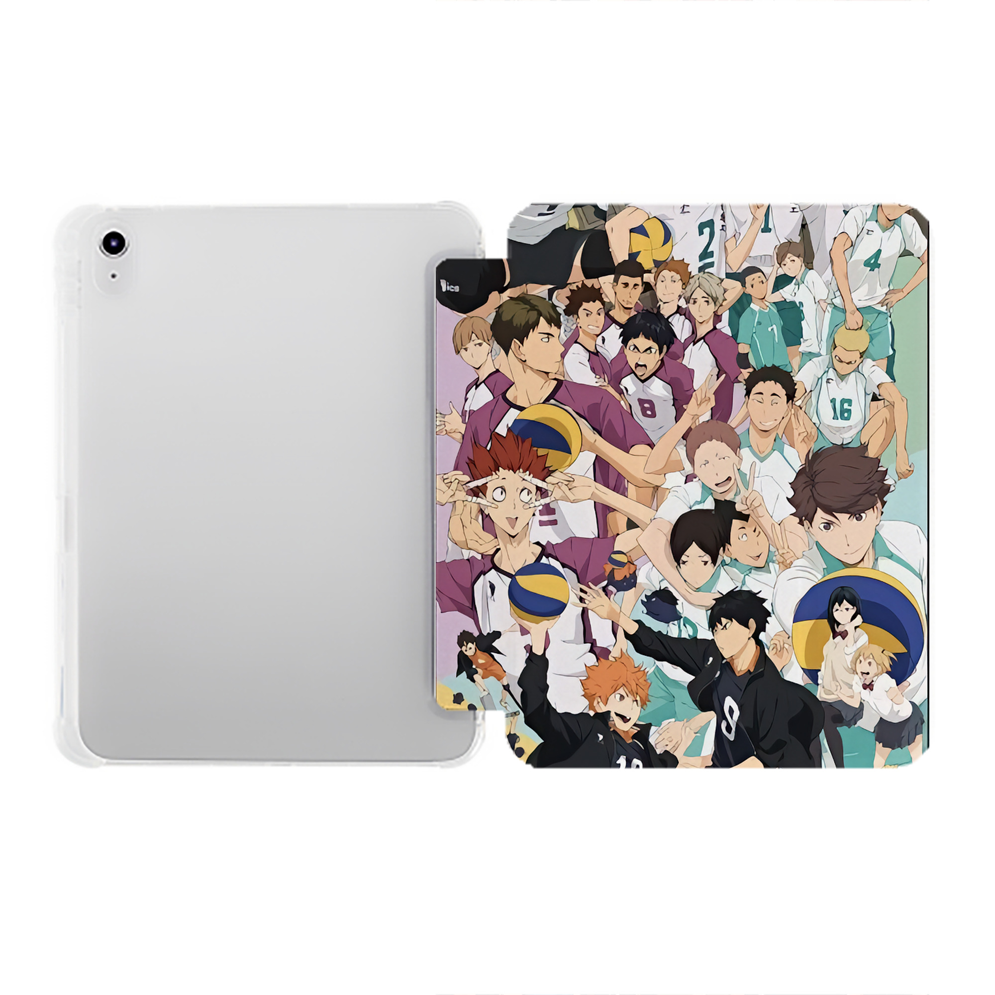 （画像用） ハイキュー!! Haikyu!! IPad ケース ペン収納付き 三つ折りスタンド PUレザー×シリコン 対応機種9.5/10.5/10.9インチ